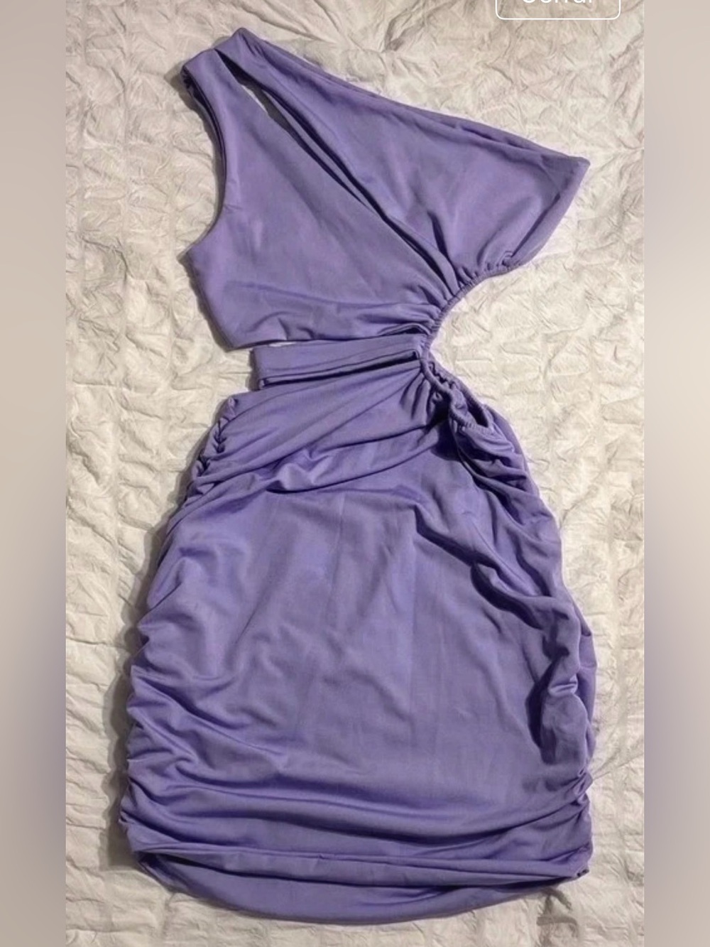 SHEIN Lavender Purple Cutout Ruched Midi Dress Size M